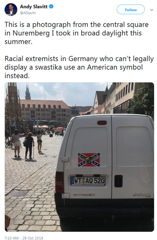 soloveitchik:  jamaicanblackcastoroil: saturnineaqua:   thatpettyblackgirl:  They know exactly what that flag represents.   https://www.huffingtonpost.com/entry/confederate-flag-europe-trump-poland_us_5968a317e4b017418626ab5e   Yup they do this in Sweden