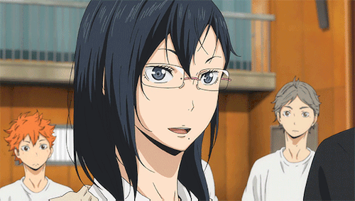 volleygifs:Happy birthday Shimizu Kiyoko! ✧・ﾟ: *✧・ﾟ:*Bonus:WE ARE ALL NOYA AND TANAKA