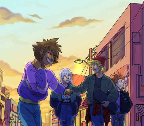 princess-wasabiart:  “All in all is all we are”Omg Ilu @caseyvalhalla thanks for letting me draw ur 90s trash-boys I love them! Find the fic here! If you read even one fanfic, it should be this one