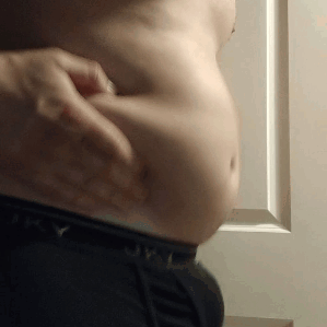 kinda-thicc:  My fat this morning.  I’m completely empty in these, but that’s