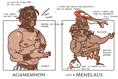 Helen, Agamemnon, and Menelaus interpretations homework from Robinius Iliad class #4! I meant to pos