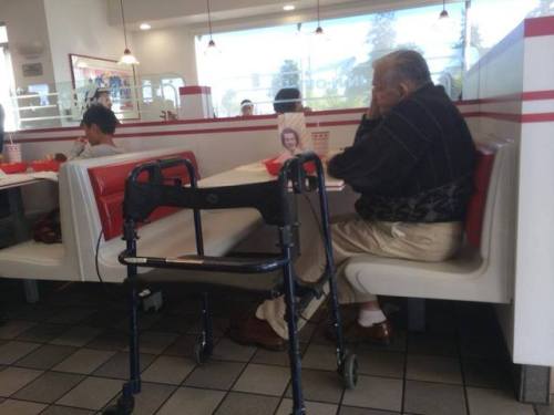 sxe-dancer:  rawrxja:  “I saw this elderly gentleman dining by himself, with an old picture of a lady in front of him. I though maybe I could brighten his day by talking to him. As I had assumed, she was his wife. But I didn’t expect such an