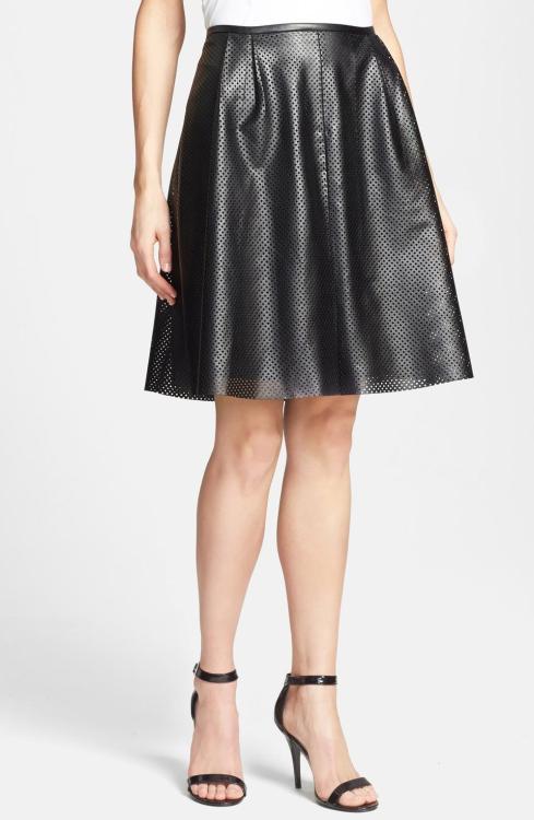 Calvin Klein Perforated Faux Leather Skirt