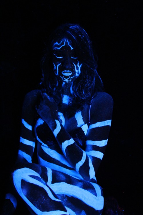 Glow in the dark body paint nude