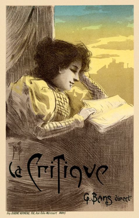 La Critique. Misti. Lithograph. Plate No.215. Maitres de L'Affiche (1900).Misti is the pseudonym of 