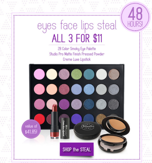 14 Hour Steal at BH Cosmetics! -> 28 Color Smoky Eye Palette, BH Studio Pressed Matte Face Powder