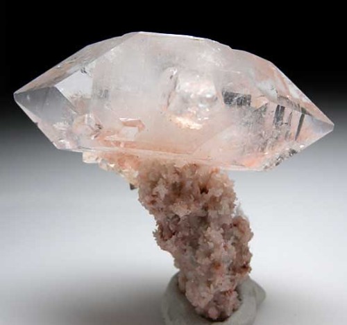 mineralists:  Apophyllite atop Stalactite QuartzJalgaon, India