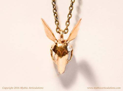 sosuperawesome:3D Printed Bronze Skull PendantsMythic Articulations on Etsy