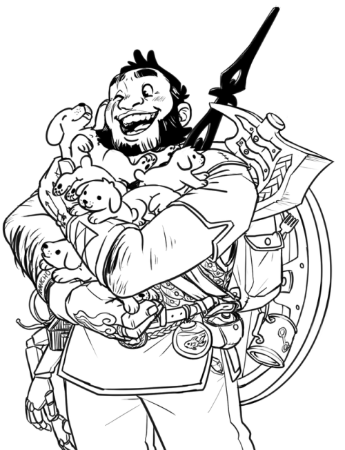 pancakemolybdenum:just,,,,, let him have a dogmaybe ill color this but not now[image description: a 