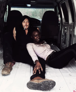 Reedusmcbridedaily:  Norman Reedus And Danai Gurira The Walking Dead Season 6 Behind