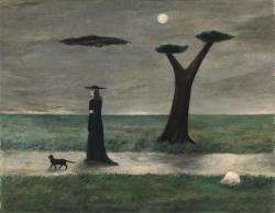 themodernartists:  Gertrude Abercrombie (American, 1909-1977), The Stroll, undated. Oil on fiberboard.
