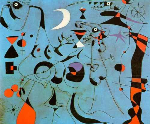 jeromeof:Figure at Night Guided by the Phosphorescent Tracks of Snails - Joan Miro