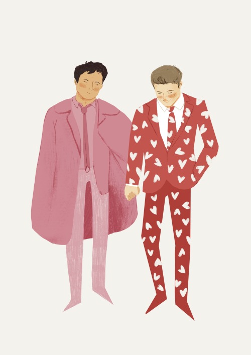 sunnydean:@spnhateblog inspired big gay valentines wedding looks sketch (x)