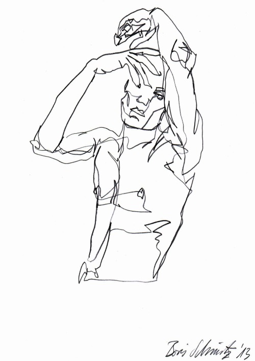 borisschmitz:  study of a male model 13, one-line-drawing by Boris Schmitz, 2013 For more click 