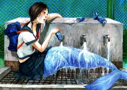 sullenmoons:  a mermaid after school - asahinoboru 