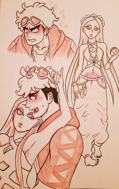 dinnikeato:Idk i wanted to draw boho plumeria and it turned into guzmeria…   (*’-’*)b