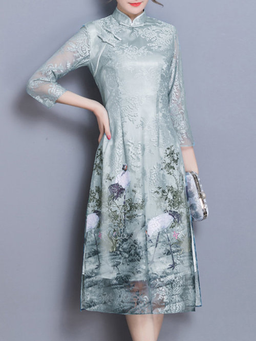 niseu: Chinese Style Printed Dress    ► discount code : Joanna15