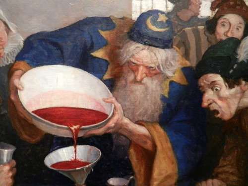 attackofthebteam:  barnsburntdownnow: The Astrologer emptied the whole of the bowl into the bottleN. C. WyethAmerican, 1882-1945Oil on canvas soup wizard lol 