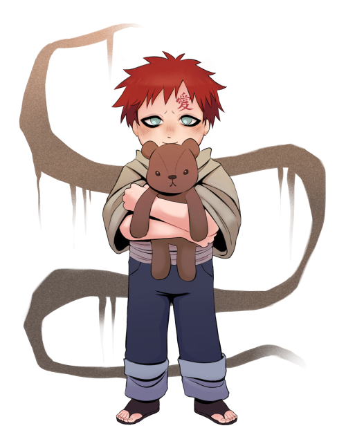 Kid Gaara holding Teddy Bear PNG Image