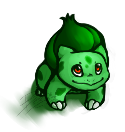 r4dioactive-spectrum:  Bulbasaur doodle I was bored bah.