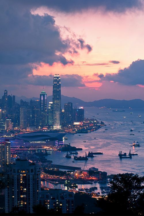 Possibly Victoria Harbor, Hong Kong (Does anyone have a citation here?) | via Tumblr