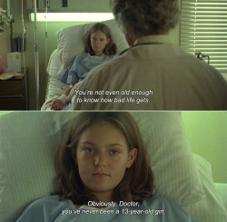 anamorphosis-and-isolate:  ― The Virgin Suicides (1999)Doctor: You’re not even old enough to know how bad life gets. Cecilia: Obviously, Doctor, you’ve never been a 13-year-old girl.