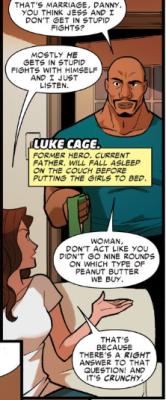 machine-dove:  princelesscomic:  thistlecat:  machine-dove:  Luke has opinions about peanut butter  I have to admit, I’m with Luke on this one!  HERESY! Team Jess!  Team Crunchy Peanut Butter!  CHOOSE YOUR SIDE 