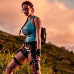 biancabeauchamp:  When you’re feeling all kick*ss! 🔥 www.ilovebianca.com #ilovebianca #biancabeauchamp #photo @martinperreault.ca #redhead #latex #laracroft #tombraider #sunset  (at Fiji)