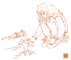 medlilove:About 10k notes ago @herelieskurt asked someone to redraw this photo of Dave Mustaine feeding pigeons into Eddie. I’m sure it’s already been done but here’s my take!Here’s Eddie in the upside down, doing his very best.Please click for