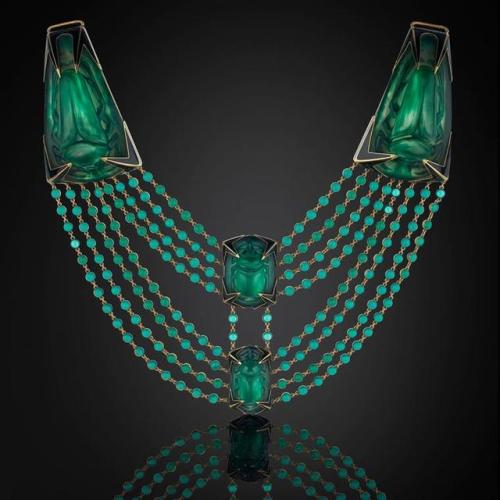 winterhill-aria:René Lalique beetle necklace, circa 1905