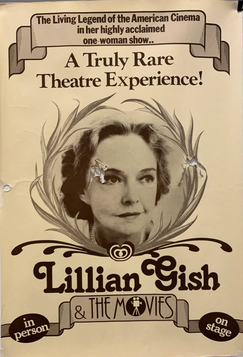 Vintage poster advertising Lillian Gish&rsquo;s one woman show at Bowling Green State University
