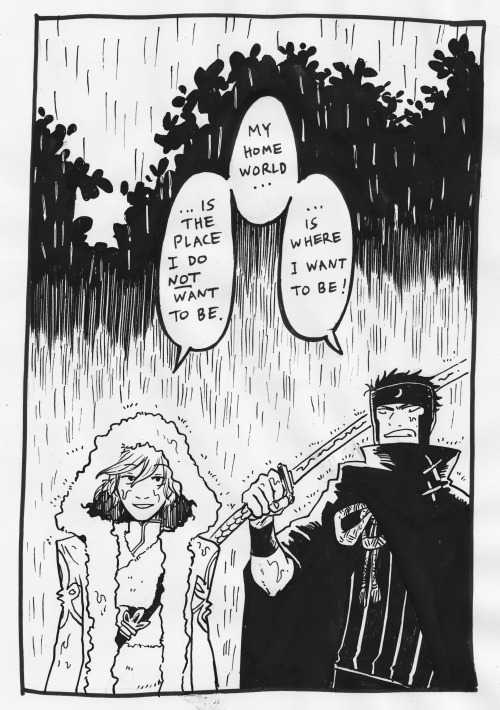 kuerbis17:Drawing some dudes in the rain, very relaxing! Panel redraw from the first volume of Tsuba