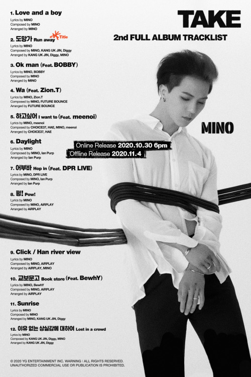 DPR LIVE will be featuring on “어부바 (Hop in)” on MINO’s 2nd Full Album “TAKE”.