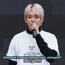 ethereal-baek: Loyal Sehun who went and support his hyungs (but ran off stage at the speed of light 