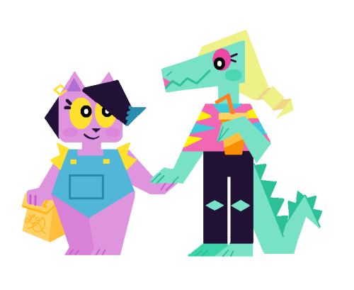 simplistic-sketches:  Bratty and Catty getting fast food together. 