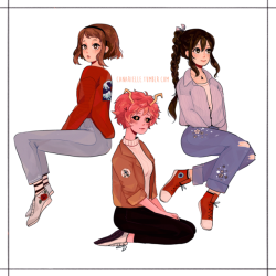 canarielle: i drew the girls for the bnha