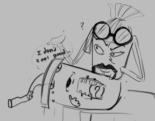 MORE SCIENTIST FRYLOCK PELASE?????? COVERED IN BLOOD, HOLDING BIGGASS SYRINGES, SCARY AS HELL IDK BUT