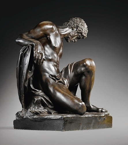 hadrian6:    Dying Gladiator. FRENCH, CIRCA 1820 BRONZE.  A MODEL AFTER BY PIERRE