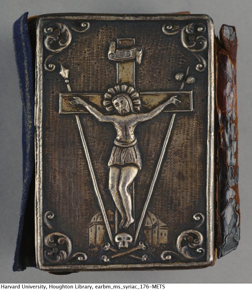 houghtonlib:Decorated covers depicting the Virgin and Child, and Christ crucified, Gospel of John, 1