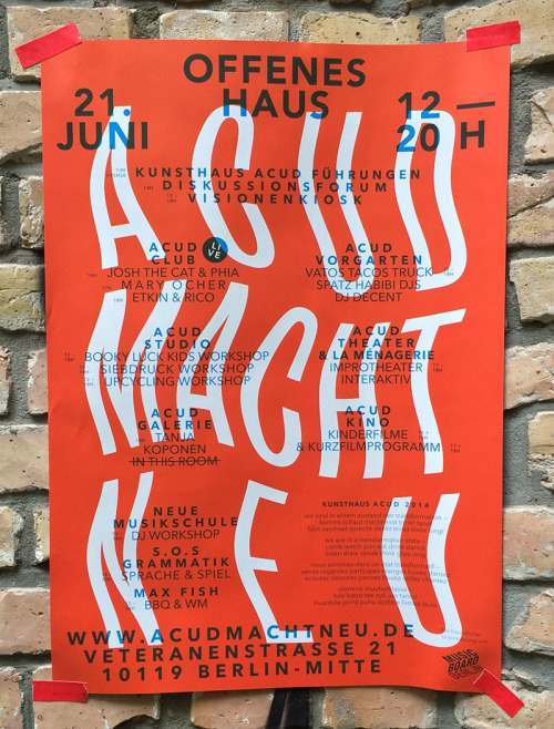 postersofberlin:  Offenes Haus Kunsthaus Acud – found in Prenzlauer Berg