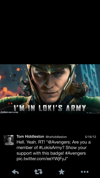 lokiwholocked:  theeditnerd:  Hiddleston Tweets  #notidealSo British. 