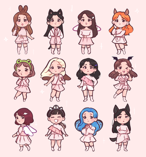 loona chibis inspired by stars mv!!! cant wait for the new moon &lt;3