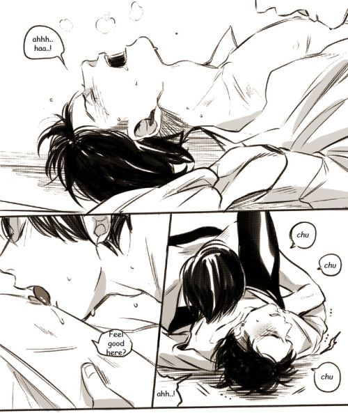 humanitys-sexiest:  The first nsfw Ereri comic that I ever translate in my life OTL Could someone gimme lots of blood bags right now..✖‿✖ 눈_눈 