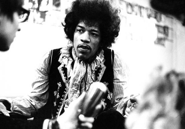 ledzepppelin:Jimi having a taped interview backstage in Copenhagen, 21st May 1967