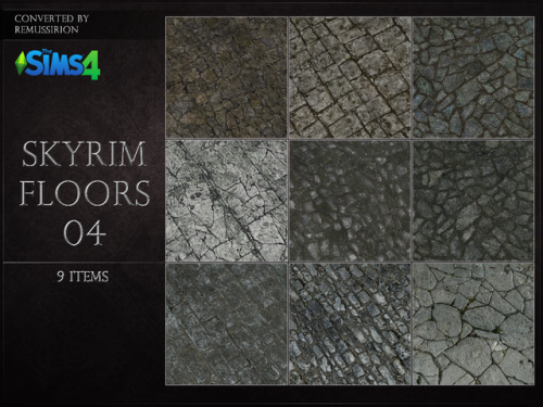 remussirion:Converted a bunch of skyrim floors for Sims4! They’re for private use only, so I won’t s