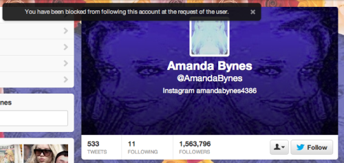 majortvjunkie:majortvjunkie:Amanda Bynes blocked me on Twitter after I photoshopped her face onto an