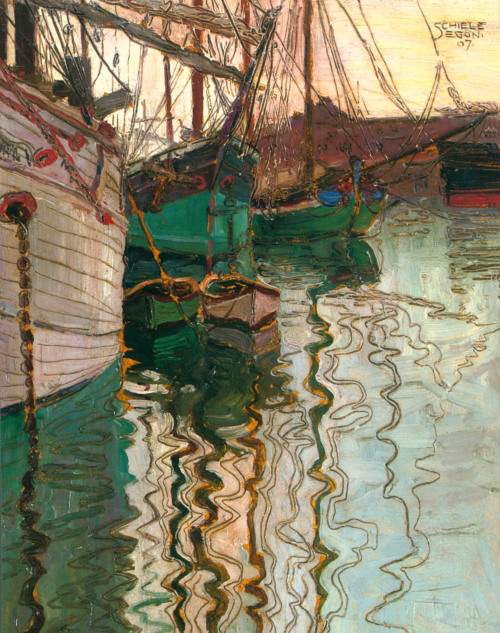 newordre: Hafen von Triest, 1907, 1908 by Egon Schiele