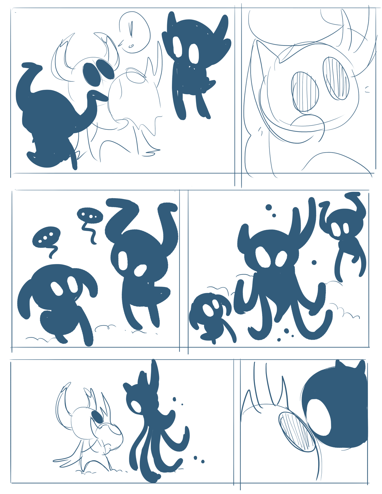 pickles4nickles:  Did some thumbnails for a comic that I’ll probably never actually