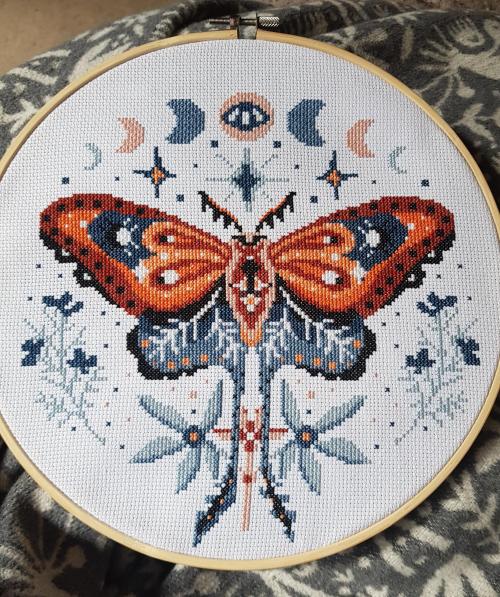 crossstitchworld:  Lovely moth by VladaXstitch