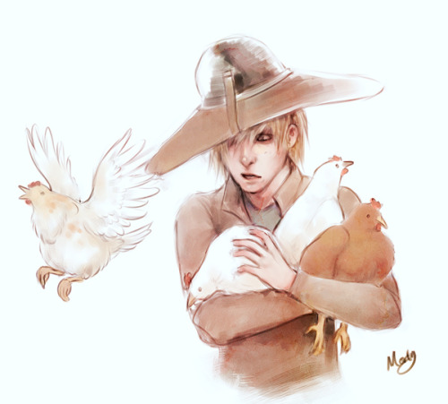 artemorte: Cole can’t hold all these chickens. Poor baby.